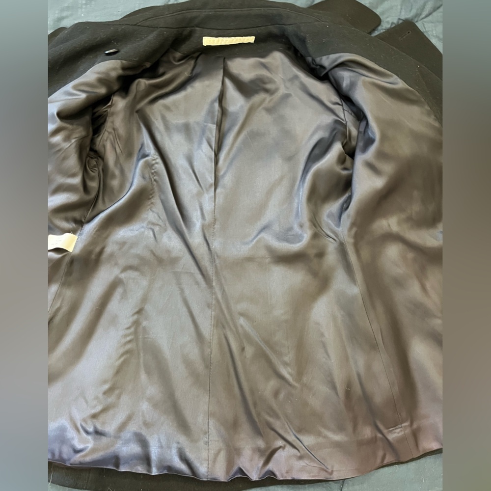 Perry Ellis Vintage Black Wool Military Peacoat USA Made Women’s 10 - Picture 10 of 17